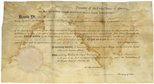 1807 President Thomas Jefferson and Secretary James Madison Dual Signed Land Grant (Beckett)